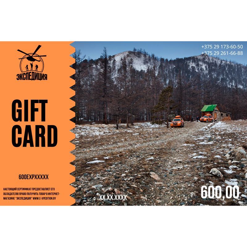 Электронная подарочная карта номиналом 600,00 белорусских рублей