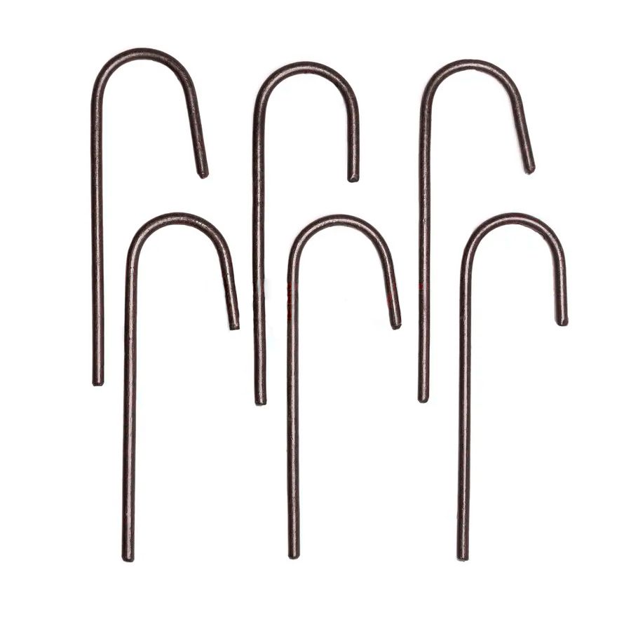 Набор усиленных колышков для палатки в чехле, комплект 6 шт., КДП/черный