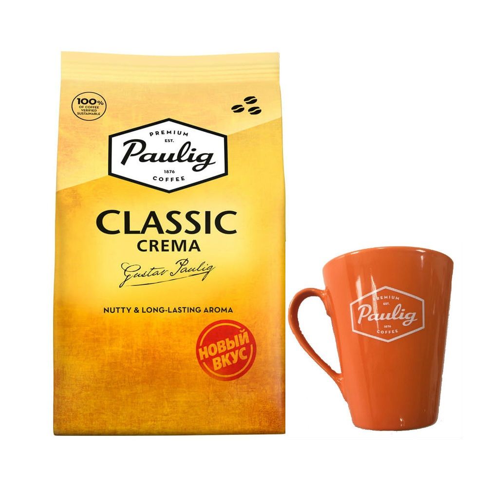 

Кофе PAULIG Classic Crema натуральный жареный в зернах 1000г + кружка в подарок