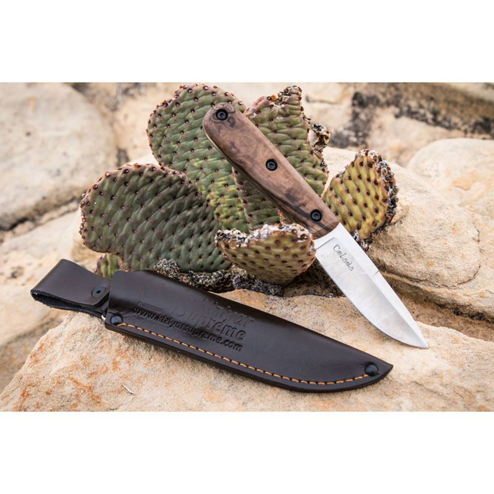 Нож Colada Bohler K340 SW (Stonewash,дерев.рукоять,кож.чехол)