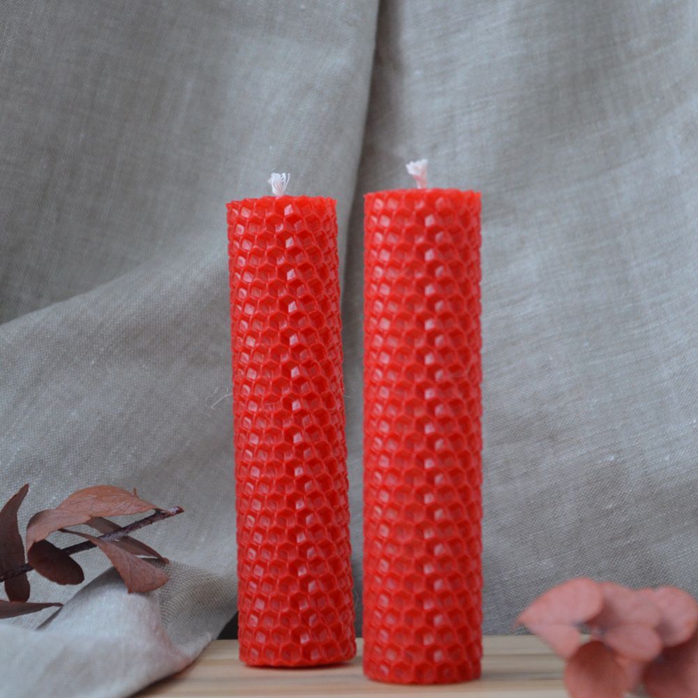 Набор из двух свечей, красный