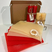 Набор для изготовления свечей из вощины, красный - белый