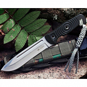 Нож Maximus AUS-8 SW (Stonewash,черная рукоять,камо ножны)