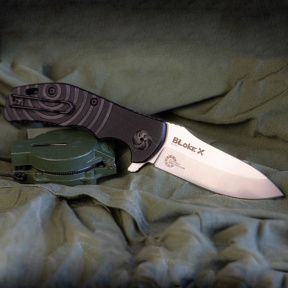 Нож складной Bloke-X D2 SW (Stonewash, G10)