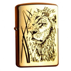 Зажигалка ZIPPO Proud Lion 204B PL с покрытием Brushed Brass