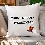 Подушка декоративная " Умных много - смелых мало "