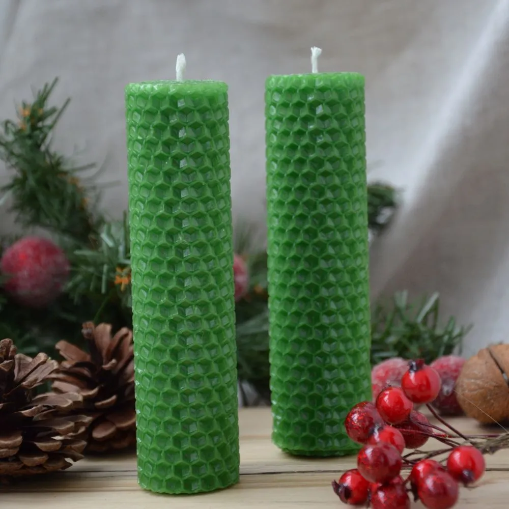 Набор из двух свечей, зеленый