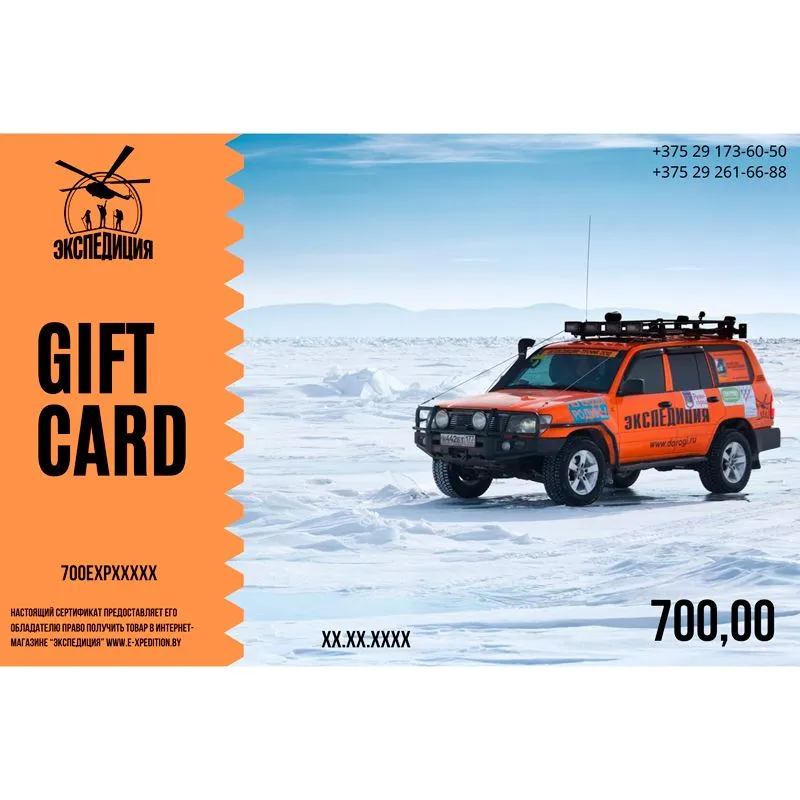 Электронная подарочная карта номиналом 700,00 белорусских рублей