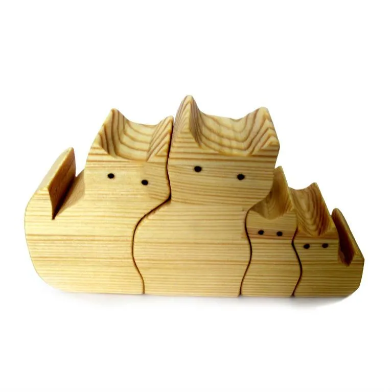 Игрушка деревянно - металлическая "Котики"